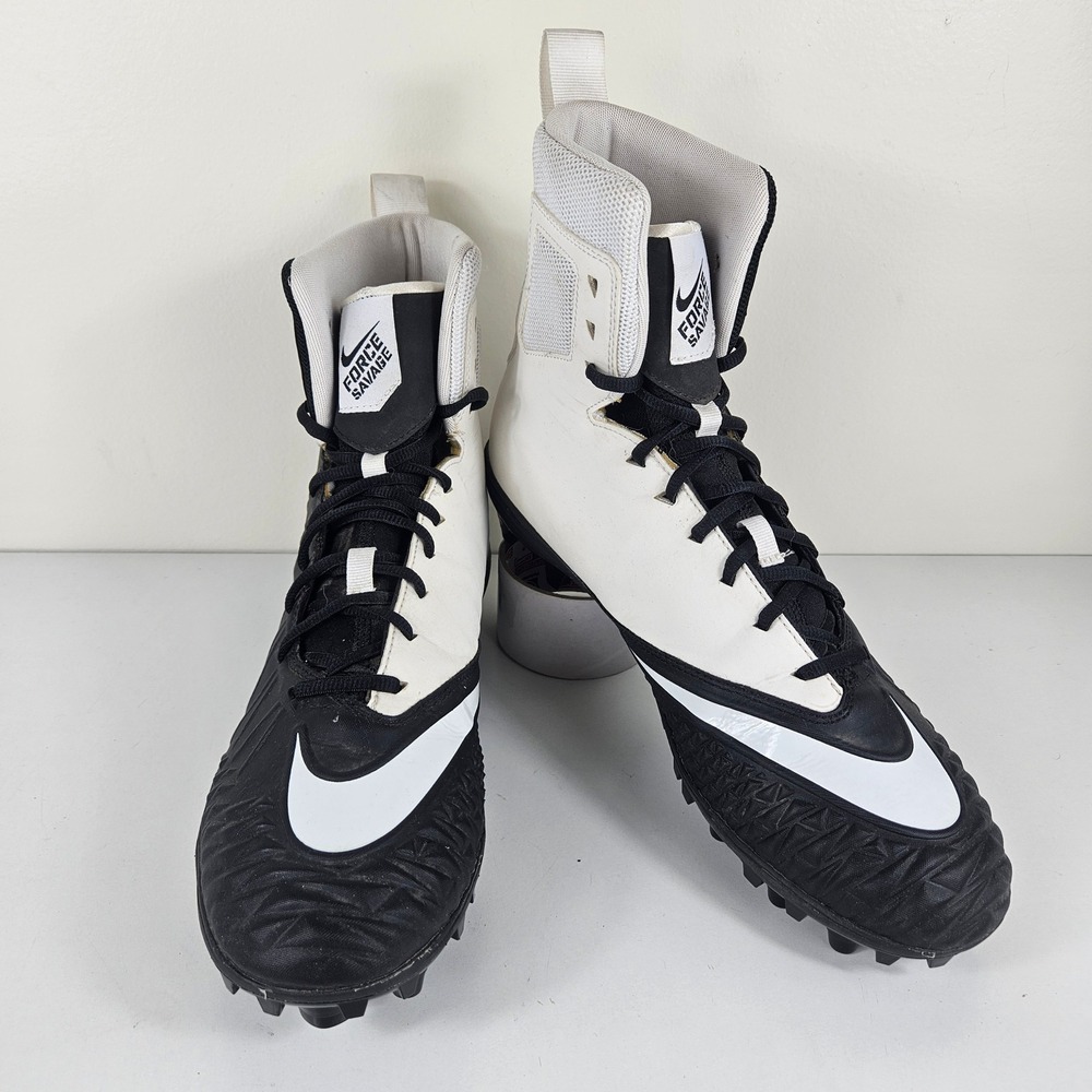 Nike Force Savage Varsity Mens 12 Football Cleats Shoes Black White 880140-001